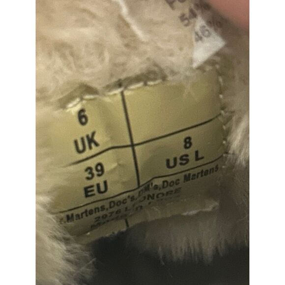 DR MARTENS 2976 leonore leather fur ankle Chelsea boots booties shoes sz 8 new - Picture 3 of 9